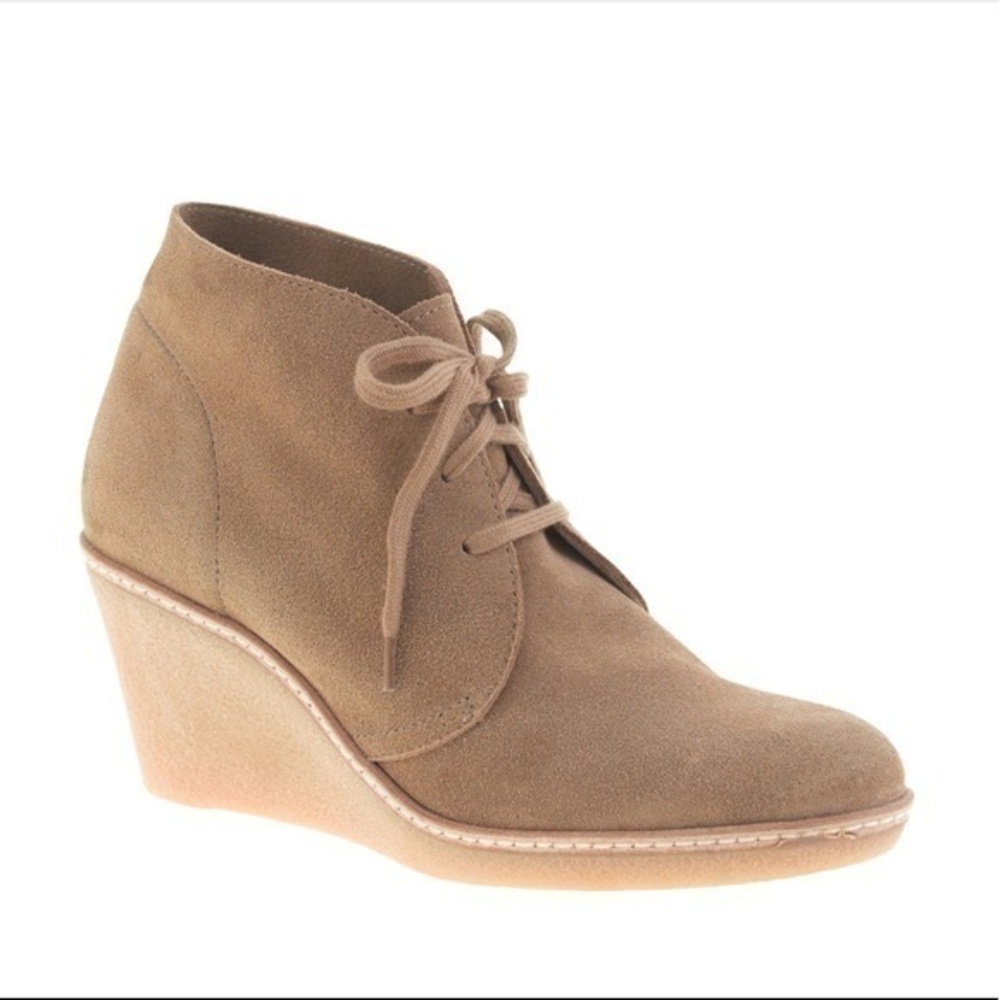J. Crew MacAlister Leather Suede Wedge Boots 9